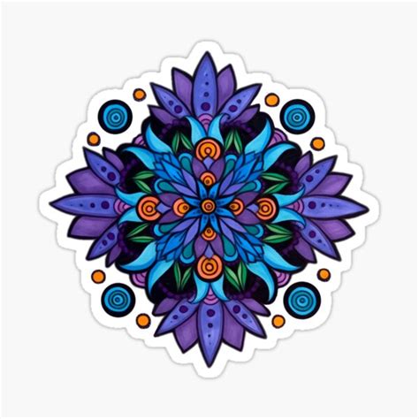 "Blue Lotus Mandala " Sticker for Sale by AmeUmiShop | Redbubble