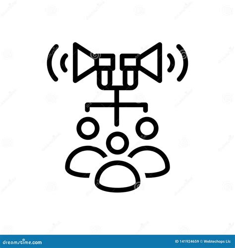 Black Line Icon for Public, Relations and Publicity Stock Vector ...