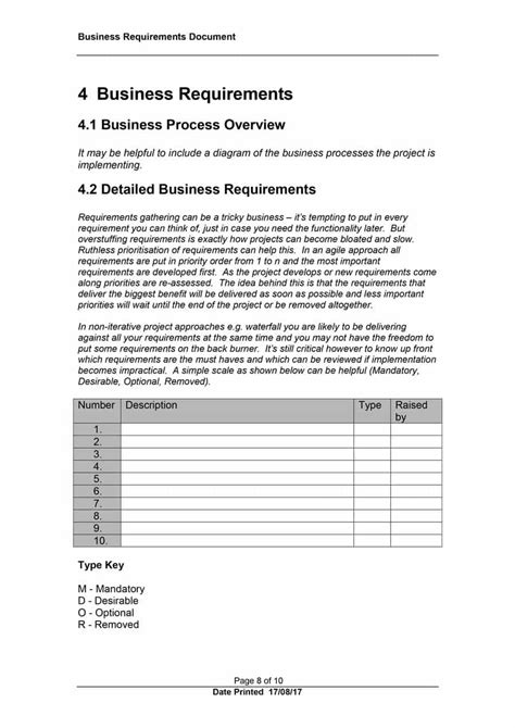 40+ Simple Business Requirements Document Templates ᐅ with Product ...