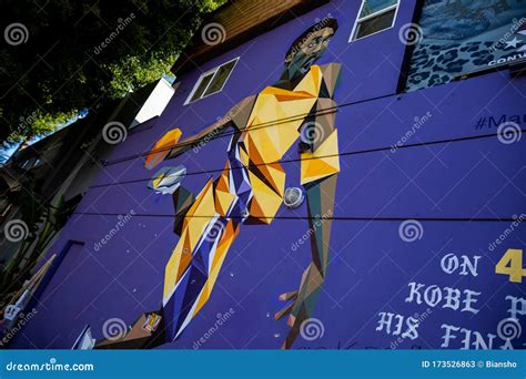 Kobe Bryant Memorial Street Art Graffiti Editorial Stock Photo - Image ...