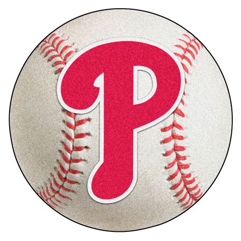 FanMats® 6450 - "Baseball" MLB Philadelphia Phillies Round Nylon Area Rug with "P" Logo ...