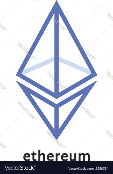 Simple thin line ethereum logo Royalty Free Vector Image