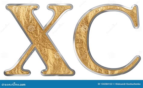 Roman Numeral XC, Nonaginta, 90, Ninety, Isolated on White Background, 3d Render Stock ...