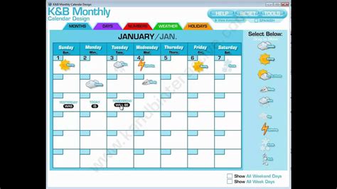 Monthly Calendar Design Interactive Software - YouTube