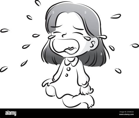 girl crying black and white Stock Vector Image & Art - Alamy