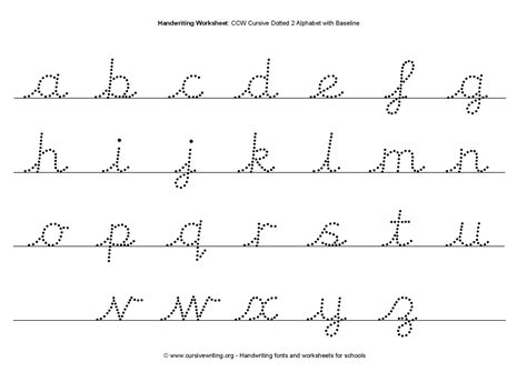 Cursive Letters Tracing Worksheets