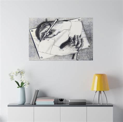 Drawing Hands by M.C. Escher Canvas sold by Rajiv Kumar | SKU 40886369 ...