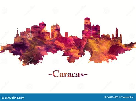 Caracas Venezuela City Skyline Golden Silhouette. Cartoon Vector ...