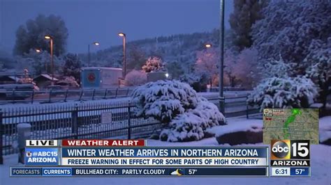 Winter weather arrives in Arizona - YouTube