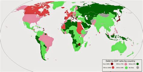 Debt to GDP ratio by country - Vivid Maps