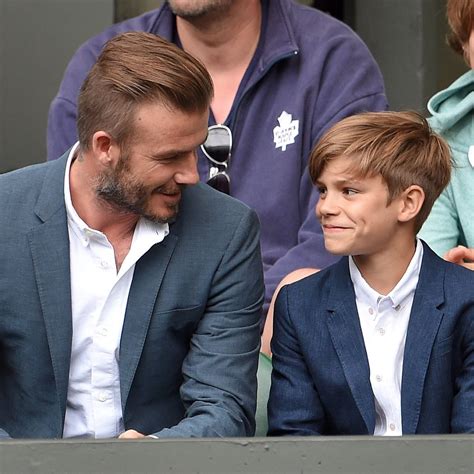 David and Romeo Beckham at Wimbledon 2015 | POPSUGAR Celebrity