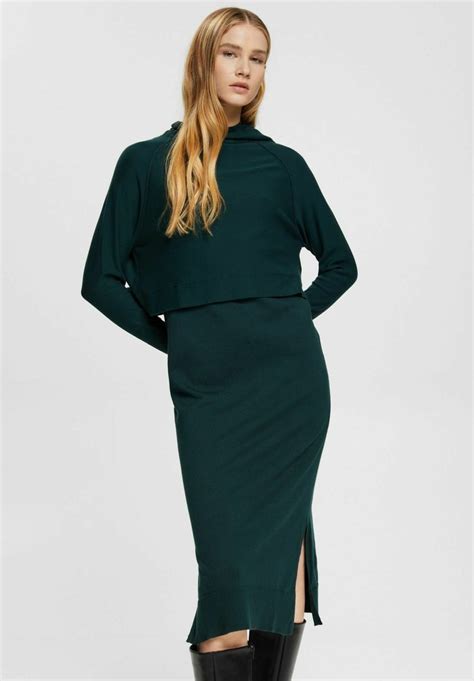 edc by Esprit Jumper dress - dark teal green/dark green - Zalando.co.uk