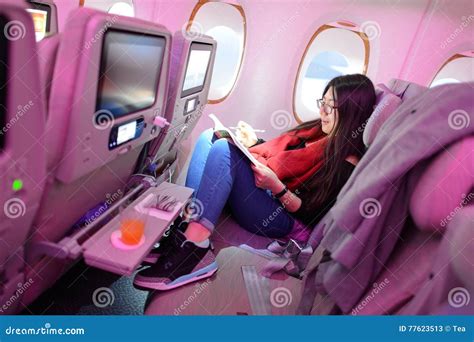 Emirates Airbus A380 Economy Class Passenger Editorial Stock Photo ...