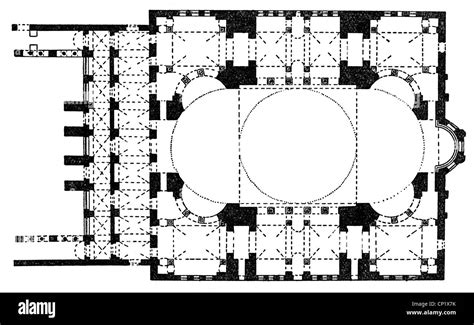 architecture, ground plans, Hagia Sophia, Istanbul, built 532 - 537, Additional-Rights ...