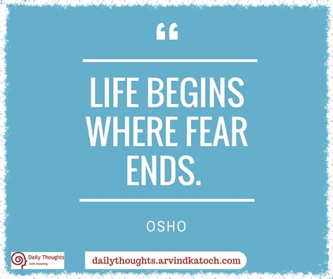 Daily Thought of Osho image (Life begins where fear ends) - Best Daily Thoughts (With Meanings)