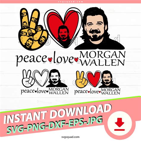 Peace Love Morgan Wallen SVG Png, Country Western Peace Love