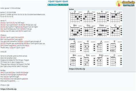 Chord: I Quit! I Quit! I Quit! - The Click Five - tab, song lyric ...