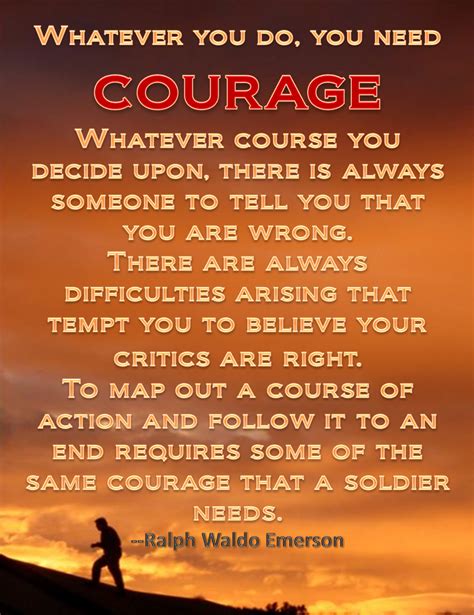 Quote On Courage by Ralph Waldo Emerson | Courage quotes, Words of courage, Inspirational quotes ...