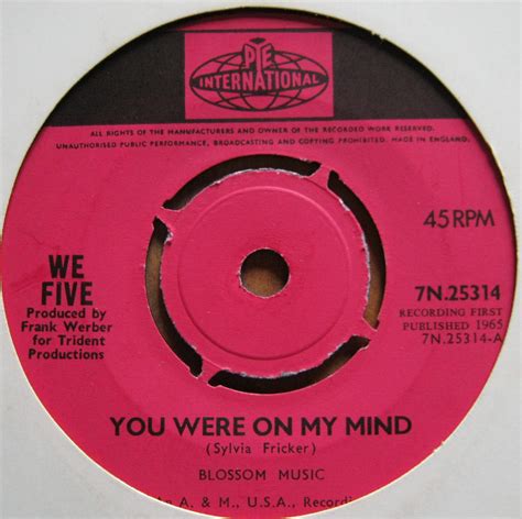 Totally Vinyl Records || We Five - You were on my mind 7 Inch Vinyl