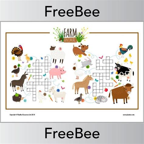 Farm Animals Crossword Puzzle | English Year 1