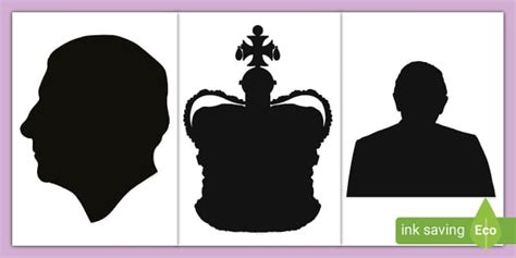 King Charles III Silhouette Cut Outs (teacher made) - Twinkl