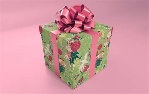 Christmas Gift Box with ribbon Free Mockup – FreeMockup.net