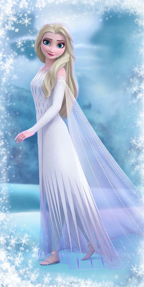 Frozen 2 Elsa in white dress with hair down new official big images - YouLoveIt.com