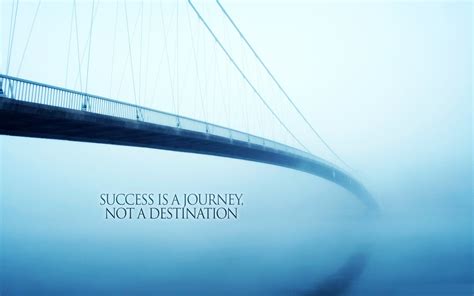 HD Wallpaper: Journey Through the Foggy Bridge of Success