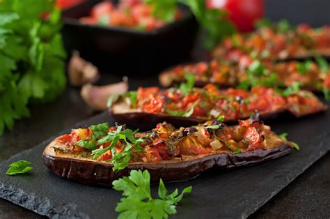 Baked Spicy Stuffed Aubergine - Kuali