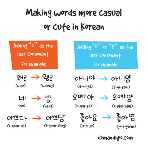 Making Words Cute or Casual in Korean | Learn Korean with Fun ...