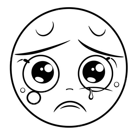 Cartoon Crying Face Coloring Pages Outline Sketch Drawing Vector, Sad Face Drawing, Sad Face ...