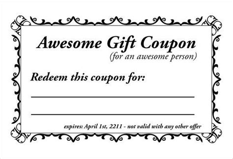 a gift coupon for an awesome person