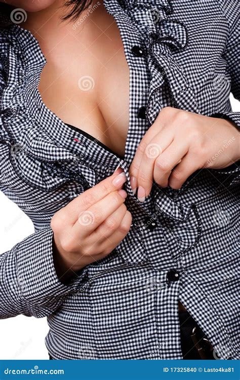 Girl Buttoning A Shirt Stock Photo - Image: 17325840