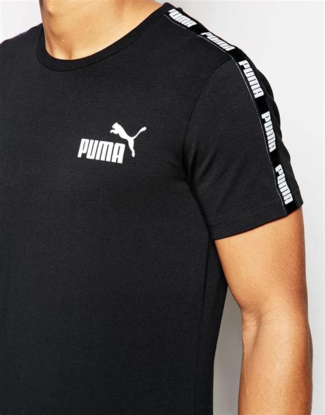 Puma T-shirt With Taping in Black for Men | Lyst