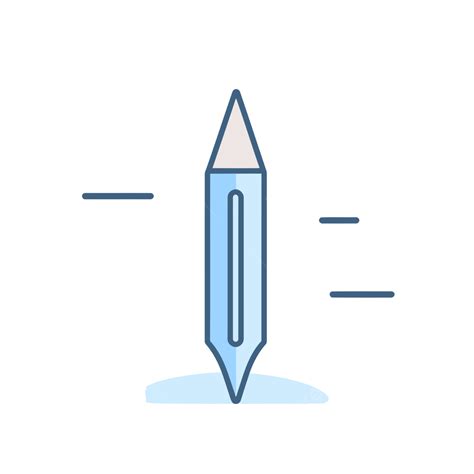 Vector Image Of A Blue Pencil Icon, A Lineal Icon Depicting Blue Crayon On White Background ...