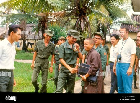 ARVN South vietnamese officers greeting during the Vietnam War Stock ...