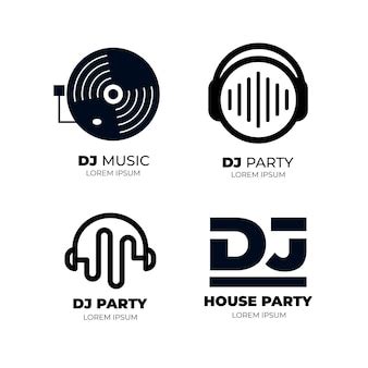 Free Vector | Modern flat dj logo collection