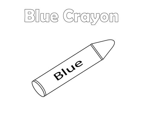 Blue Crayon Coloring Page