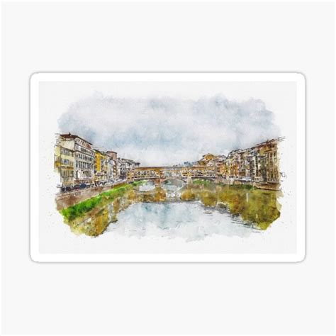 "Aquarelle sketch art. View of the historic buildings near river in ...