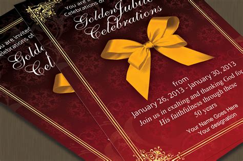 Golden Jubilee Invitation Card ~ Card Templates on Creative Market