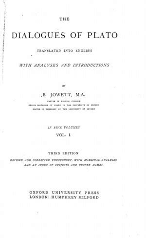 The Dialogues of Plato, in 5 vols (Jowett ed.) | Online Library of Liberty