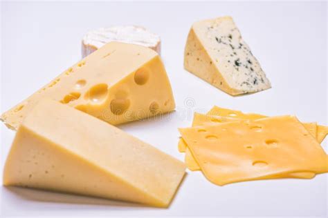 Different Types of Cheese on White Background Stock Photo - Image of group, delicatessen: 160408000