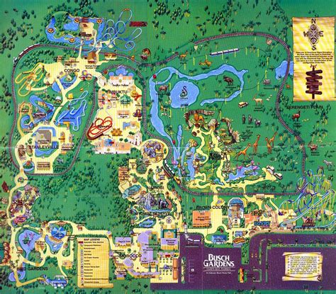 Theme Park Brochures Busch Gardens Tampa Map 1999 | ThemeParkBrochures.net