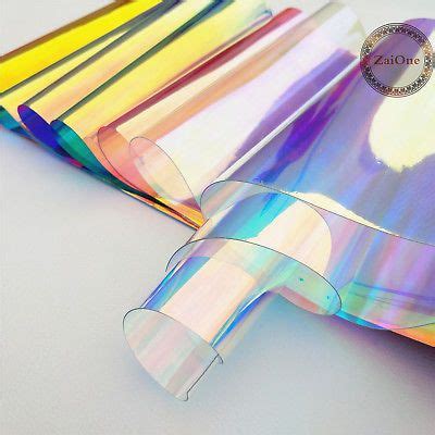 Sparkling Holographic Iridescent PVC Fabric for Crafts