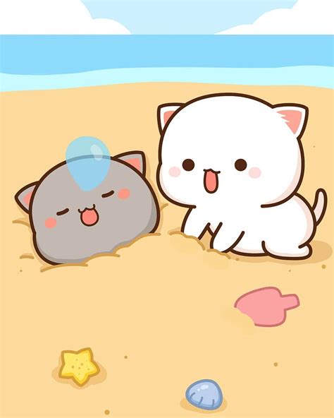 Mochi Cat, peach, HD phone wallpaper | Peakpx