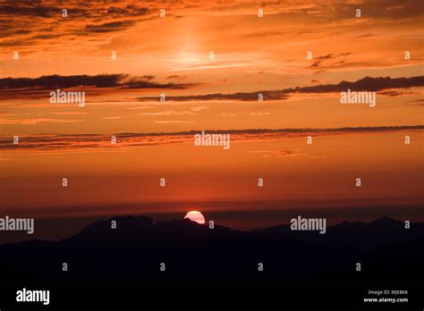 Sunrise over the Bavarian Alps, Bavaria, Germany Stock Photo - Alamy