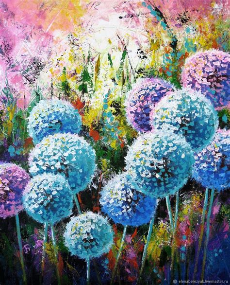 Livemaster - handmade | Flower painting canvas, Dandelion painting ...