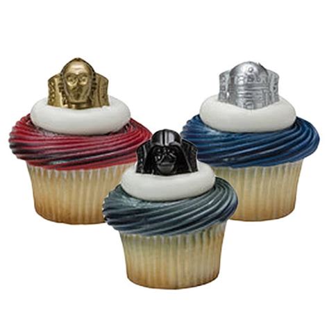 24 Star Wars Darth Vader Cupcake Cake Ring Birthday Party Favor Toppers - Walmart.com