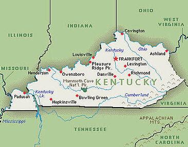 Map Of Ohio And Kentucky Border