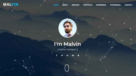 Malvin - Personal Portfolio HTML Landing Page Template | Bootstrap ...